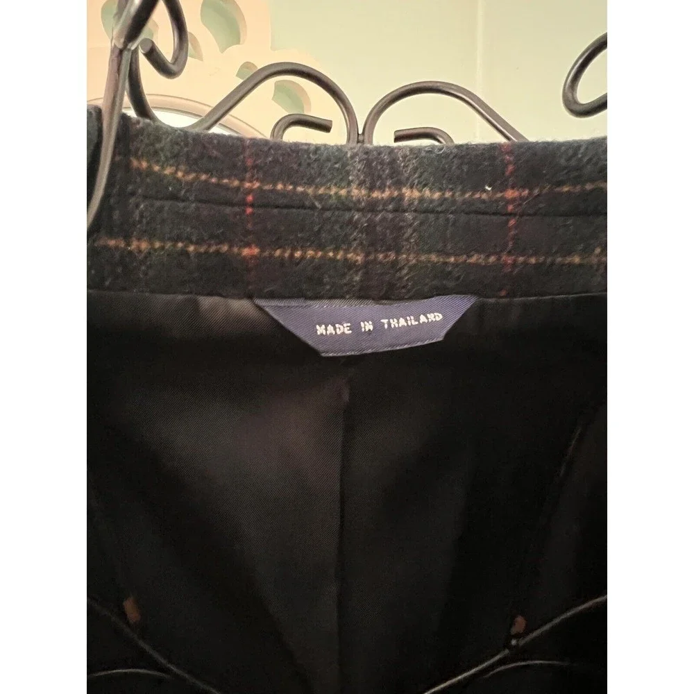 GAP‎ vtg Wool Mens Plaid Blazer Thailand Blue M
